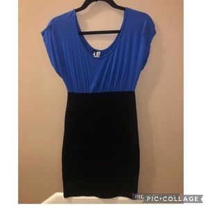 Blue and black dress